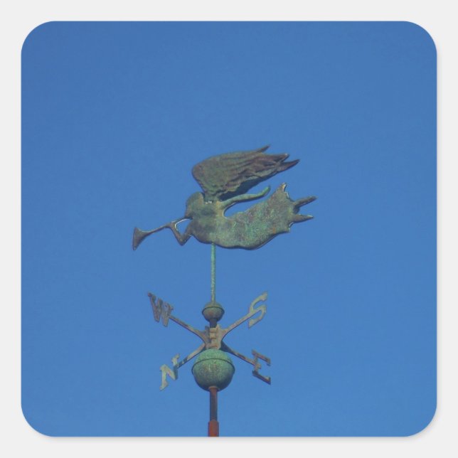 Angel Weather Vane Quadratischer Aufkleber (Vorderseite)