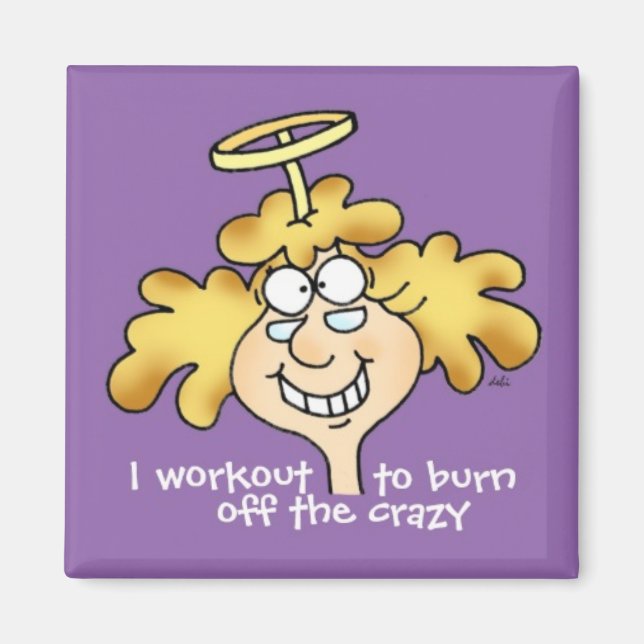 Angel Weight Loss, Diet and Fitness Funny Purple Magnet (Vorne)