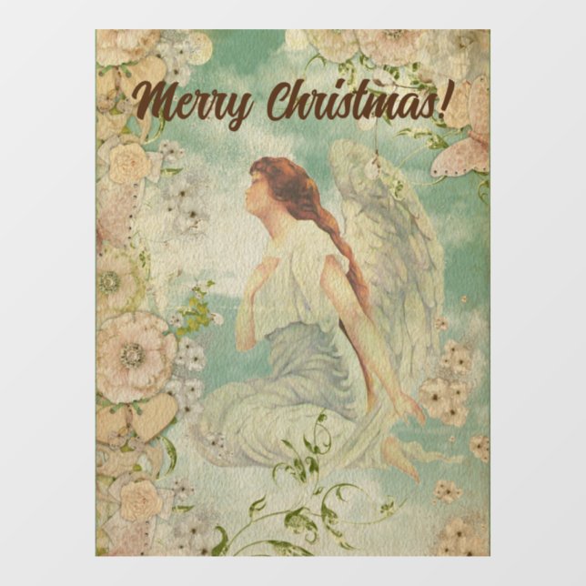 Angel White Blume Blue Sky Fensteraufkleber (Blatt)