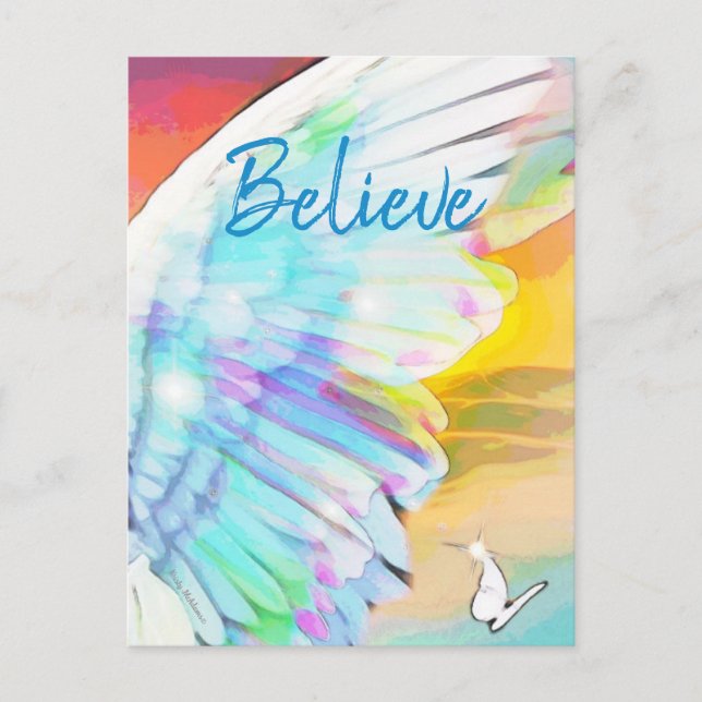 Angel Wing Butterfly Illustration Wasserfarben Kun Postkarte (Vorderseite)