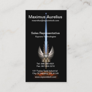 Angel Wing Schwert arkledious Black Business Card Visitenkarte