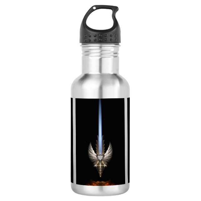 Angel Wing Schwert von Arkledious Black Trinkflasche (Vorderseite)