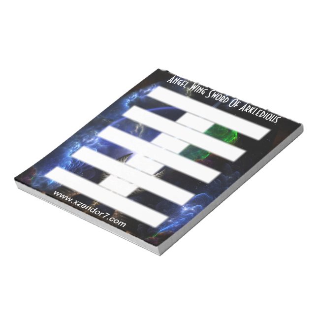 Angel Wing Schwert von Arkledious Space Notepad Notizblock (Rotiert)