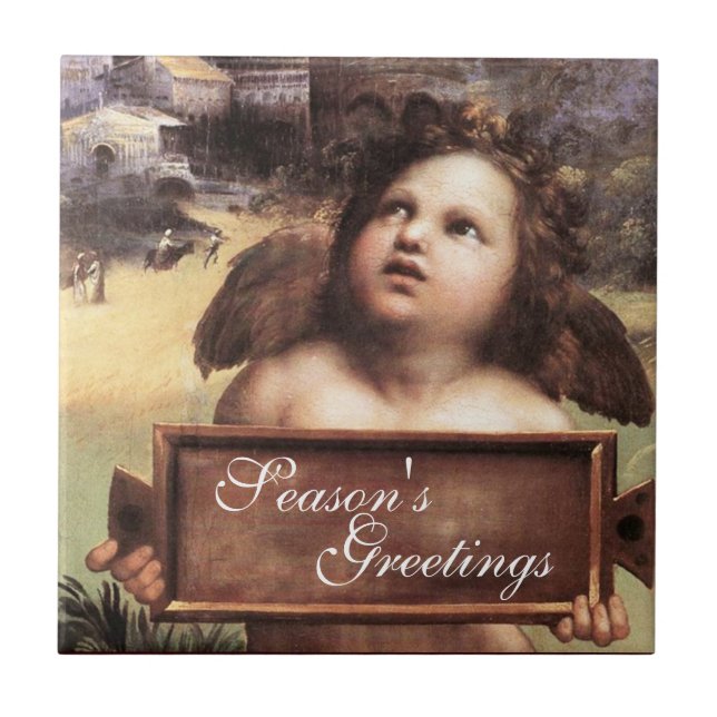 ANGEL / Winged Cherub Fliese (Vorderseite)