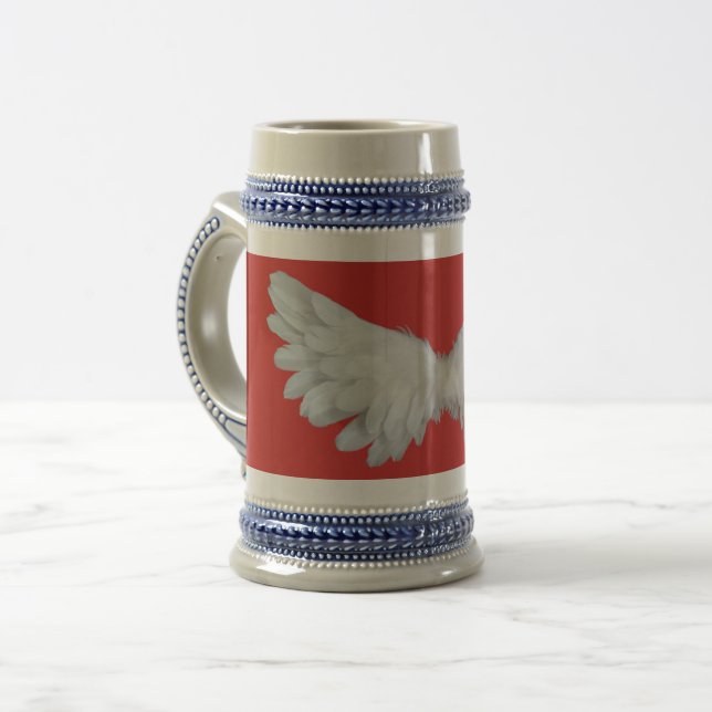 Angel Wings 22 oz Stein Bierglas (Vorderseite Links)