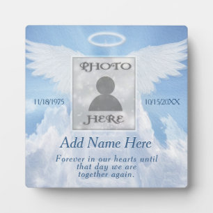 Angel Wings and Clouds Foto Memorial Plaque Fotoplatte