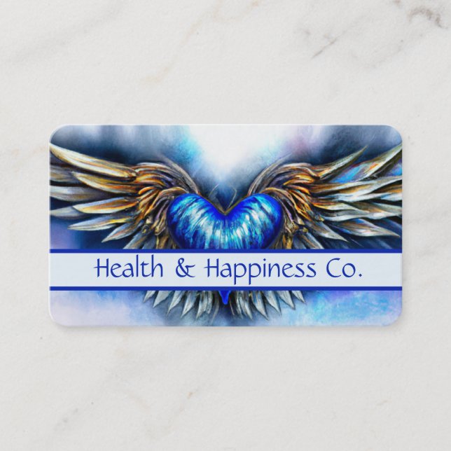 Angel Wings and Heart Business Card Visitenkarte (Vorderseite)