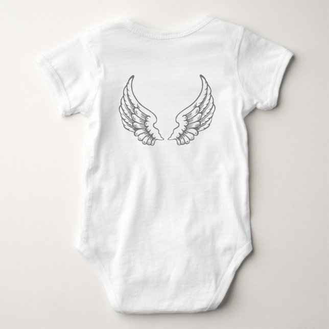 Angel Wings Baby Bodysuit Gray Strampler (Rückseite)