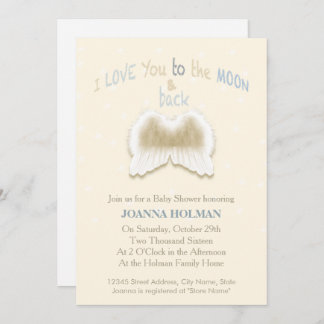 Angel Wings Baby Showcard Einladung
