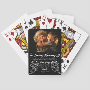 Angel Wings Black Custom Foto Memorial Geschenk Spielkarten