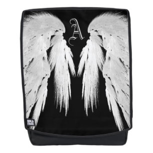 ANGEL WINGS Black Custom Monogram Rucksack