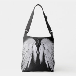 ANGEL WINGS Black Custom Monogram Tragetaschen Mit Langen Trägern