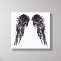 Angel Wings Black Digital Art Schwarz-weiße Leinwa