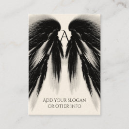 ANGEL WINGS Black Gray Monogram Visitenkarte