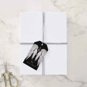 ANGEL WINGS Black Himmlisch Holly Monogram Geschenkanhänger