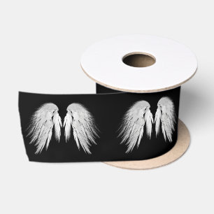 ANGEL WINGS Black individuell anpassbar Satinband