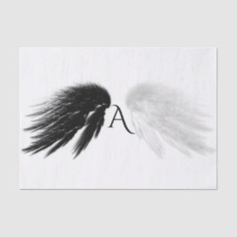 ANGEL WINGS Black + White Monogram Seidenpapier