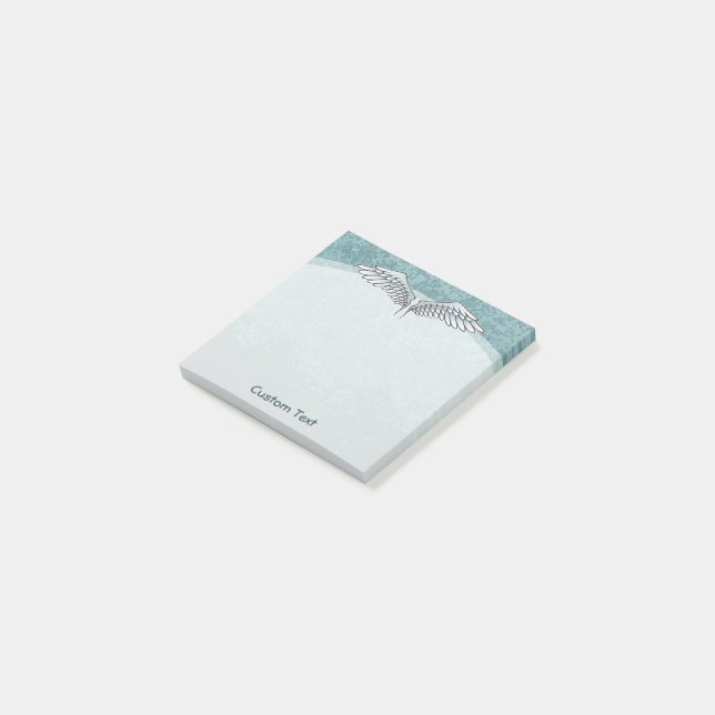 Angel Wings Blue Post-it Klebezettel (angewinkelt)