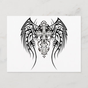 Angel Wings Cross Pattern Postkarte