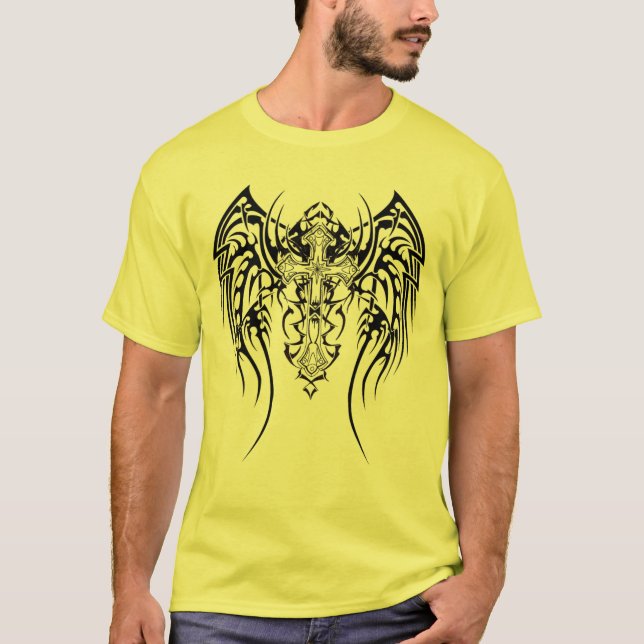 Angel Wings Cross Pattern T-Shirt (Vorderseite)