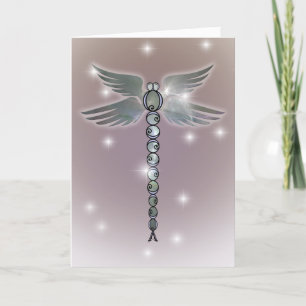 Angel Wings Dragonfly of Light mit blauen Akzenten Karte
