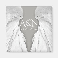 ANGEL WINGS Elegant Gray Save the Date