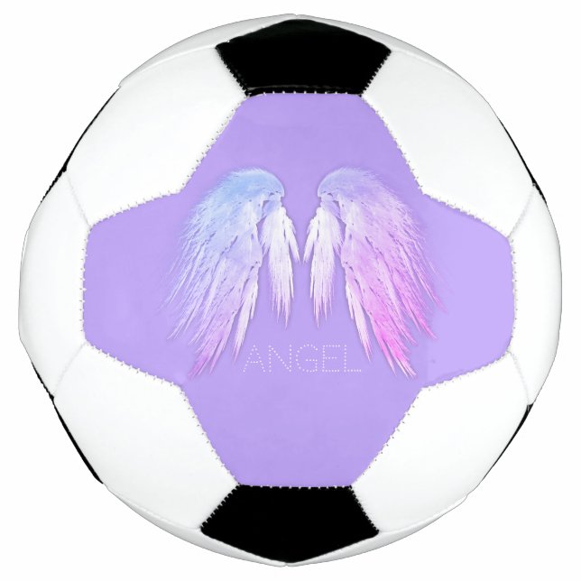 ANGEL WINGS Fairy Lila Individuelle Name Fußball (Vorderseite)