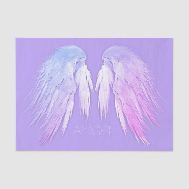 ANGEL WINGS Fairy Lila Individuelle Name Seidenpapier (Vorderseite)