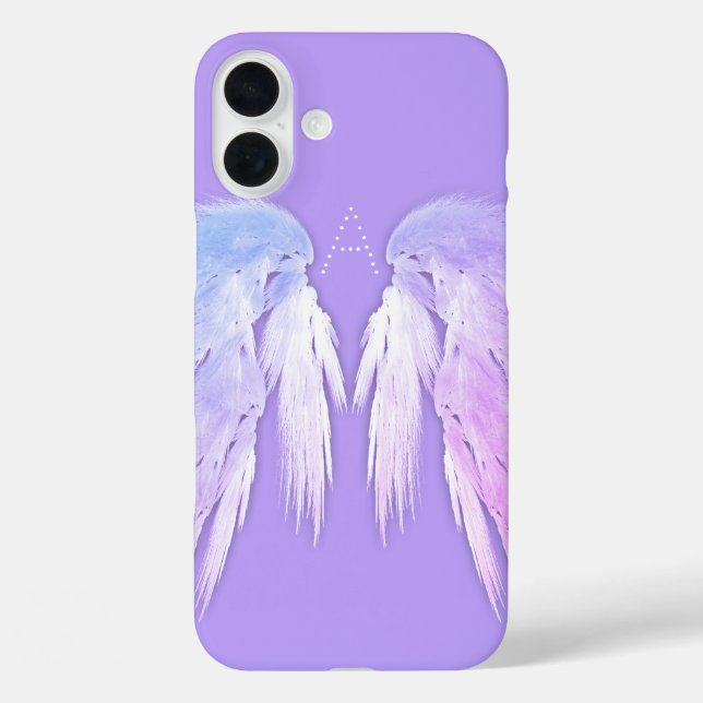 ANGEL WINGS Fairy Lila Monogram Case-Mate iPhone Hülle (Rückseite)