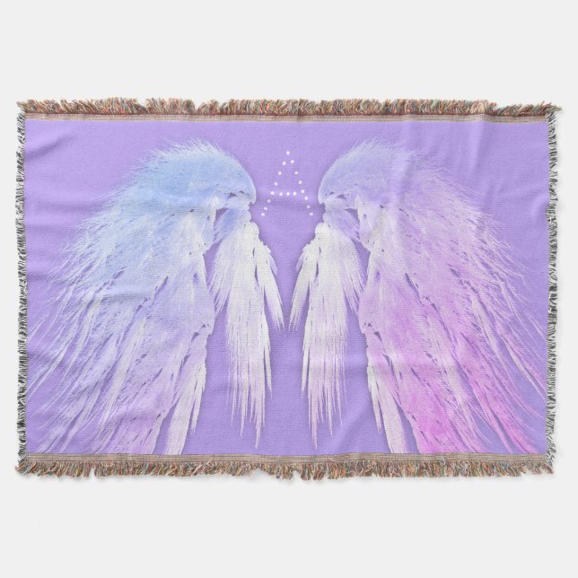 ANGEL WINGS Fairy Lila Monogram Decke (Vorderseite)