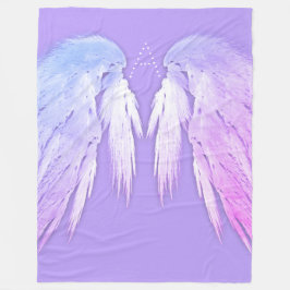 ANGEL WINGS Fairy Lila Monogram Fleecedecke