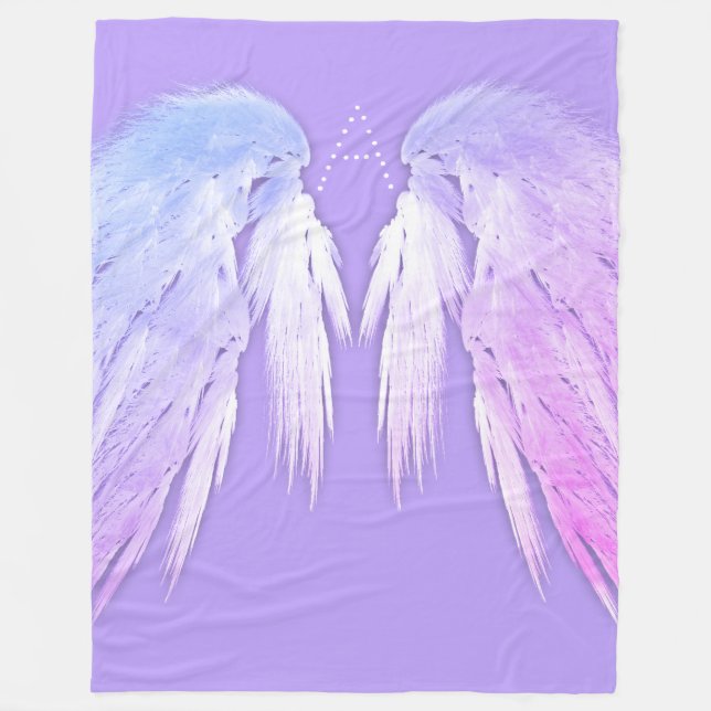ANGEL WINGS Fairy Lila Monogram Fleecedecke (Vorderseite)