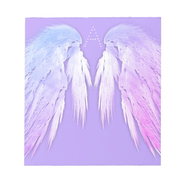 ANGEL WINGS Fairy Lila Monogram Notizblock (Vorderseite)