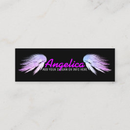 ANGEL WINGS Fantasy Lila auf Black Mini Visitenkarte