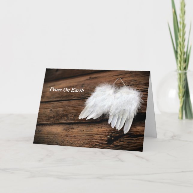 Angel Wings Folded Holiday Card Feiertagskarte (Vorderseite)