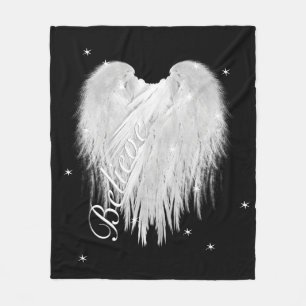 ANGEL WINGS 'Glauve' Heart Black Starry Fleecedecke