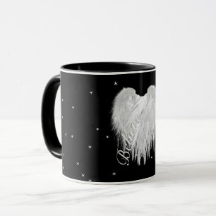 ANGEL WINGS 'Glauve' Heart Black Starry Tasse