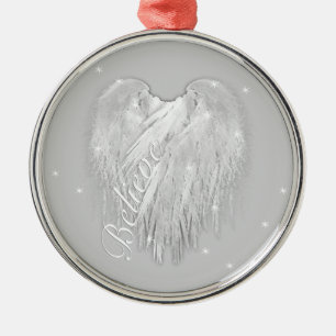 ANGEL WINGS 'Glauve' Heart Starry Sparkle Silbernes Ornament