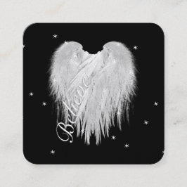 ANGEL WINGS 'Glauve' Heve Black Starry Night Quadratische Visitenkarte