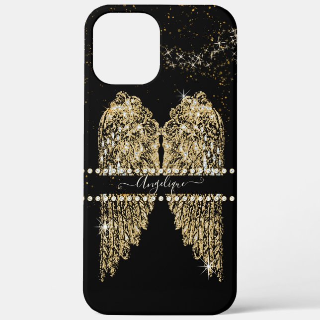 Angel Wings Gold Diamond Jewel Girly Chic  Case-Mate iPhone Hülle (Rückseite)
