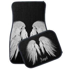 ANGEL WINGS Gray Touched Feathers Individuelle Nam Autofußmatte