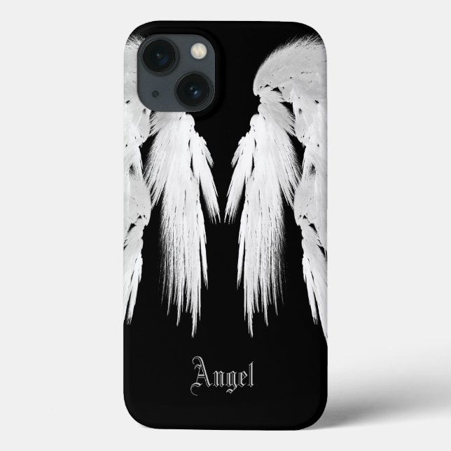 ANGEL WINGS Gray Touched Feathers Individuelle Nam Case-Mate iPhone Hülle (Rückseite)