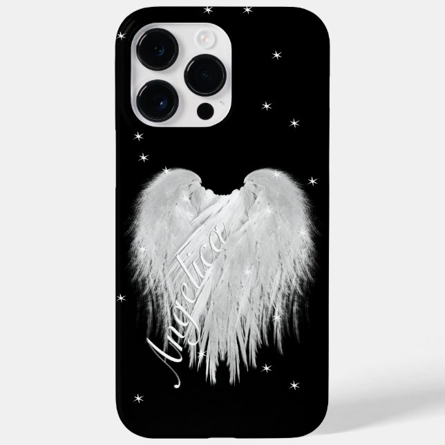 ANGEL WINGS Heart Black Starry Night Case-Mate iPhone Hülle (Rückseite)