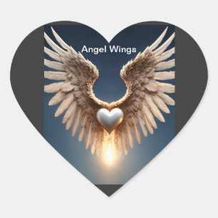 Angel Wings Herz-Aufkleber