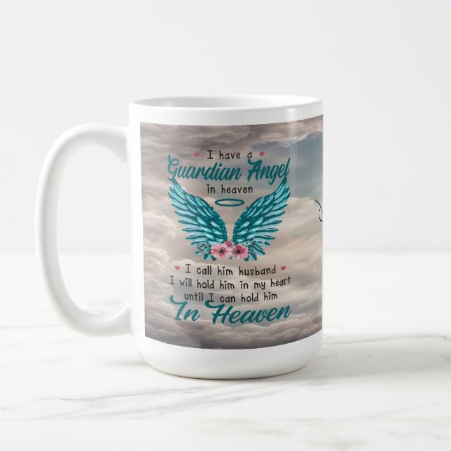 Angel Wings Husband Memorial Custom Tasse (Links)