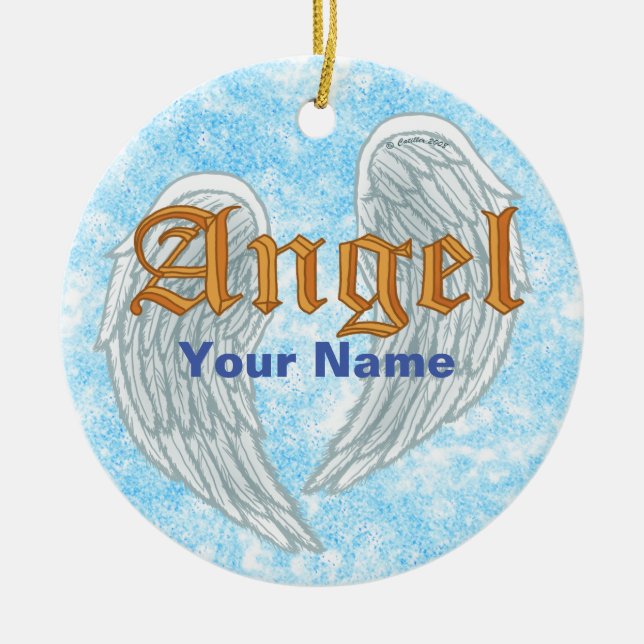 Angel Wings Keramik Ornament (Vorne)