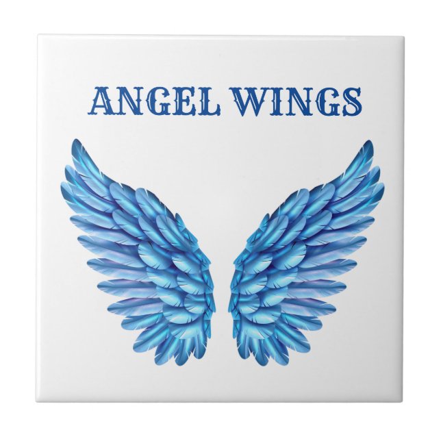 Angel Wings Keramik Tile, klein (4,25" x 4,25") Fliese (Vorderseite)