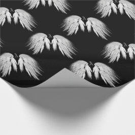 ANGEL WINGS Monogram Black Geschenkpapier