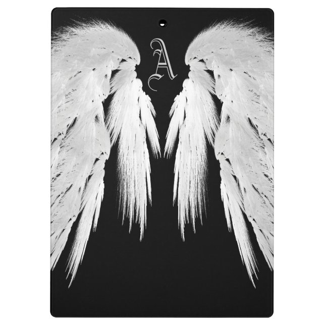 ANGEL WINGS Monogram Black Klemmbrett (Rückseite)
