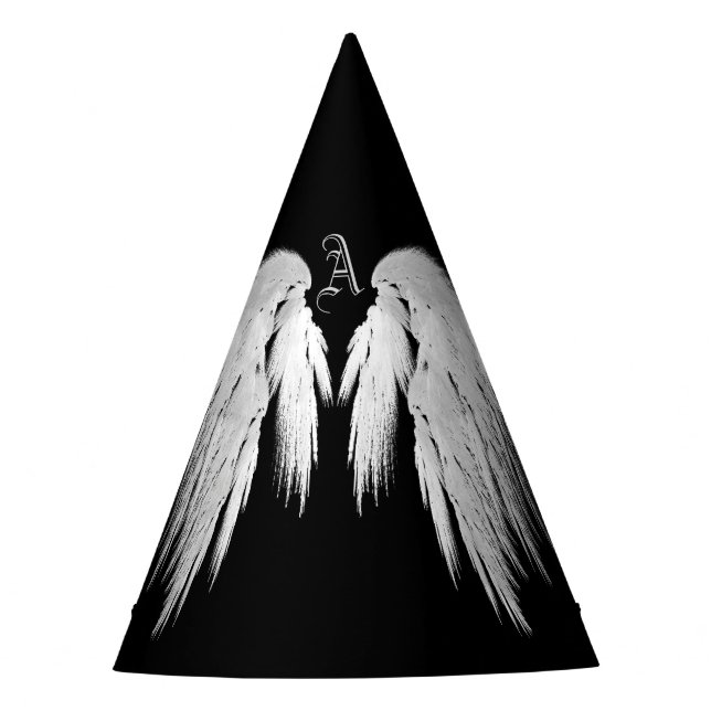 ANGEL WINGS Monogram Black Partyhütchen (Vorderseite)